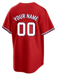 Maillots de baseball personnalisés en gros pour équipes sportives, style boutonné, rayures blanches et rouges, sur mesure, pas cher, brodé, vente en gros OEM - Product Image 5