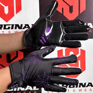 American Football Gloves Receiver Non-Slip Lightweight Full Finger Adjustable <b>Hook</b> Loop Closure Breathable Durable Gel Sports - Product Image 6