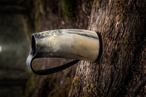 Custom Engraving Natural Viking Drinking Horn Mug 30cm Mead Beer Religious Style Handmade Durable High New Year Christmas - Product Image 2