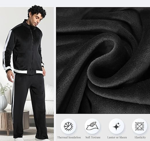 Latest Style Plus Size Custom Logo Zipper Acid Wash Velvet 2 Piece Jogger <b>Velour</b> <b>Tracksuits</b> For Men Breathable With OEM Services - Product Image 5