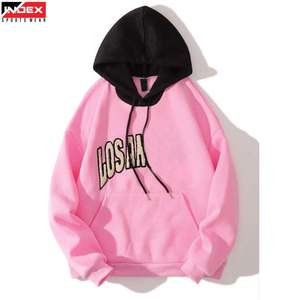Sudadera con Capucha Unisex INDEX Rosa, Corte Holgado, Felpa de Algodón, Estilo Casual para Otoño, Diseño con Bolsillos, Estampado de Letras - Product Image 1