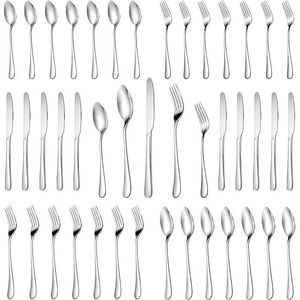 Set di posate premium da 30 pezzi in acciaio inossidabile argentato, lucidato a specchio, servizio per 6 persone, stoviglie durevoli - Product Image 1