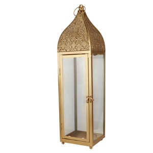 Juego de 2 faroles marroquíes de hierro negro, portavelas decorativos de metal para colgar y de sobremesa, para decoración de Ramadán - Product Image 6