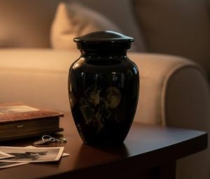 Sophisticated Aluminum <b>Keepsake</b> Cremation Urn <b>Memorial</b> Ash Holder Featuring Refined Decorative Closure And Matte Finish - Product Image 1