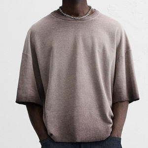 Camisetas de Estilo Urbano con Diseño Personalizado, Corte Regular, 100% Algodón, Hombros Caídos, Camisetas Bordadas de Cuello Redondo y Manga Corta para Hombre - Product Image 3