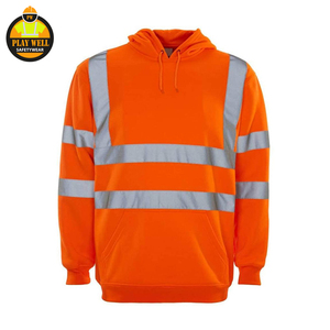Sudadera con Capucha de Alta Visibilidad para Hombre, Amarillo Fluorescente, Invierno, Logotipo Personalizado, Ropa de Trabajo Reflectante, Impermeable, 100% - Product Image 5