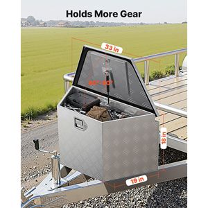 Cassetta Portautensili in Alluminio Resistente 84x48x46 cm per Rimorchio, Organizer con Serratura e Chiavi per Rimorchio Utilitario - Product Image 2