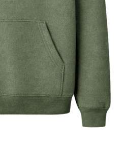 Sweat à capuche vert olive avec logo minimaliste en strass, coupe oversize, en molleton épais, avec poche kangourou, streetwear personnalisé pour homme - Product Image 6