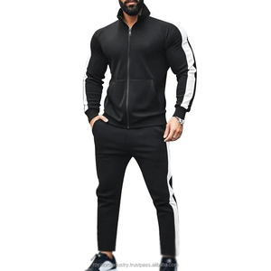 Chaqueta deportiva informal de 2 piezas para hombre, sudadera, pantalones, chándales, primavera Otoño, bloqueo de Color, cremallera, cuello levantado, chándal - Product Image 6