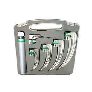 Laryngoscopes manuels réutilisables à fibre optique Odontomed 2011 ODM-25-02F, 10 lames Macintosh Miller, 2 poignées, instruments en acier inoxydable - Product Image 6