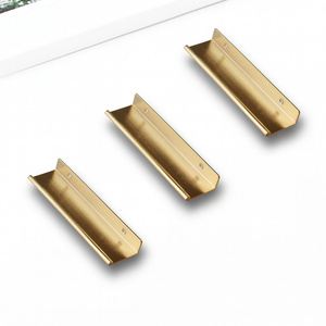Premium Aluminum Alloy L Shape Edge <b>Pull</b> Handle Brushed <b>Gold</b> Modern Kitchen Cabinet Wardrobe Nightstands Bathroom Furniture <b>Pull</b> - Product Image 4