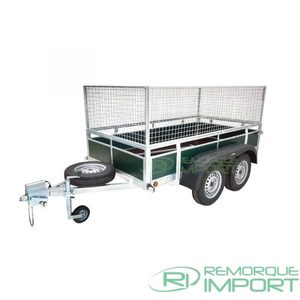 Rimorchio in legno con sponde in rete - Product Image 2