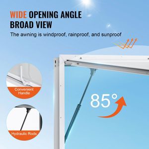 Finestra scorrevole tripla in lega di alluminio 60x36 pollici per Food Truck, con tendalino e gancio di traino - Product Image 4