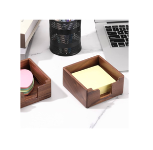 Acacia Wood Sticky Note Pen Holder Organizer Royal <b>Pad</b> Holder Wholesale Supplier Sticky Note Holder - Product Image 2