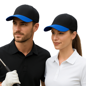 Casquettes de baseball vierges originales à 6 panneaux personnalisables avec broderie sur mesure, en poly nylon, à visière courbée, couleurs assorties, vente en gros - Product Image 1