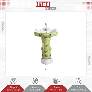Indian Exporter Selling High Quality Trendy & Stylish Designer Sanitary Ware White Ceramic Wash Basin Pedestal for Sale - Product Image 2