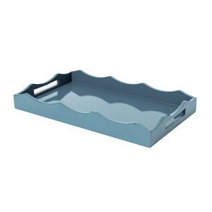 Mono Color Rectangle Scalloped Rattan Serving <b>Tray</b>, Durable Eco-Friendly Decorative Platter for Home & Hotel, Made In Viet Nam - Product Image 4