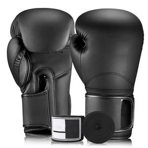Gants d'entraînement de kick-boxing en cuir PU pour adultes et enfants, vente en gros d'usine, gants de sparring en cuir véritable personnalisés, marque sur mesure, 14 oz - Product Image 1