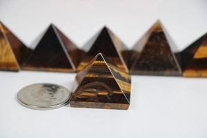 Pirámide de cristal Pirámide de ojo de tigre natural Piedra natural Piedras preciosas Curación Ágata Pirámides Mayorista - Product Image 3