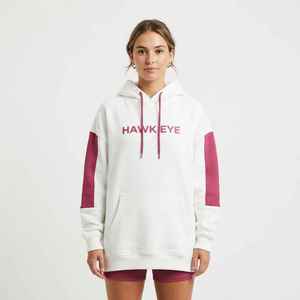 Women's <b>White</b> Color Block Hoodie Drop Shoulder Letter Print Pullover <b>Sweatshirt</b> - Product Image 3