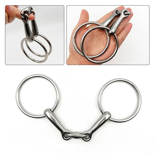 Bocado de Brida de 3 Articulaciones con Anillo Suelto, Bicolor Acero Inoxidable y Oro Rosa, Bocado de Entrenamiento para Caballos de Estilo Inglés, Suave para la Boca, Equipo de Equitación Diaria - Product Image 3