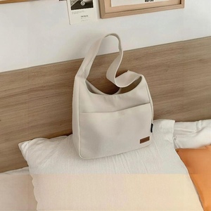 Sac fourre-tout en toile bohème élégant avec broderie de logo personnalisé - Grande capacité, léger, fermeture éclair, bandoulière pour - Product Image 1