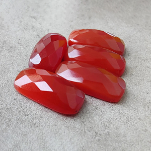 Natural Red Onyx Checker Cut Big <b>Cushion</b> Rectangle Calibrated, Flat <b>Back</b> Gemstone - Product Image 1