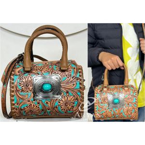 Sac Speedy en cuir véritable façonné à la main, petit sac à main en forme de baril en cuir de vachette, sac de voyage et sac à main tendance pour femme, idéal pour un usage quotidien - Product Image 1