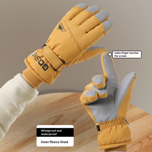 Gants de ski en cuir de chèvre pour homme et femme, hiver, ignifuges, doublés de polaire, compatibles écran tactile, hydrofuges, pour le cyclisme - Product Image 3
