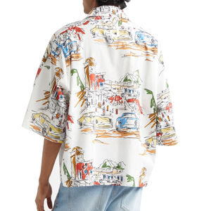 Chemise décontractée surdimensionnée pour homme en coton tissé 100 %, à manches courtes, style streetwear, fabrication OEM, marque privée - Product Image 5