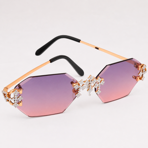 Pass Diamond Tester Moissanite Triple Cross Bridge Sun Glasses Fashion Men Women Hip Hop Jewelry Gift Wholesale Iced Out Glasses - Product Image 2
