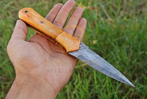 Custom Handmade Damascus Steel Double Edge Hunting <b>Knife</b> <b>Bone</b> <b>Handle</b> Fixed Blade DIY Outdoor Survival Camping <b>Knife</b> OEM Custom - Product Image 4