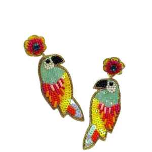 Pendientes de alta calidad con cuentas bordadas para fiestas en la playa, joyería festiva, nuevos pendientes de aro modernos. - Product Image 3