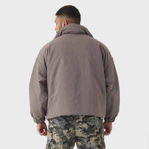 Blouson d'hiver matelassé imperméable sur mesure pour homme 2026, col montant, coupe-vent à capuche, avec emplacement logo avant - Product Image 3