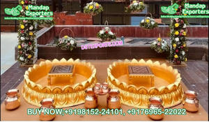 อุปกรณ์ประกอบฉากฮาลดิสว่างสดใสสำหรับงานแต่งงานอินเดีย - Product Image 4