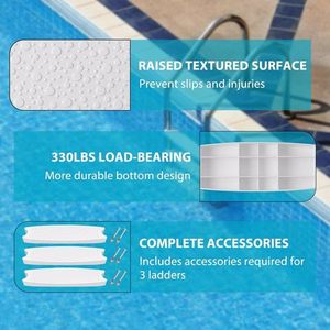 Scala per Piscina in Acciaio Inossidabile con 3 Gradini e Pedate Antiscivolo per Piscine Interrate - Product Image 2