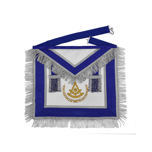 Tablier de Maître Maçon Sur Mesure Bleu Royal Finition Décorative Premium pour Cérémonie Maçonnique - Product Image 1