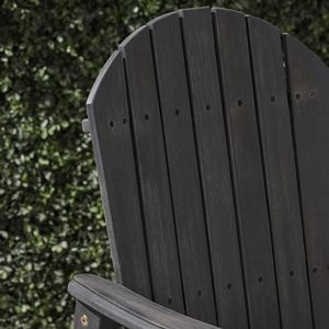 Set di 2 sedie da pranzo Adirondack per esterni, resistenti alle intemperie, con finitura grigio scuro, realizzate in legno di acacia - Product Image 3