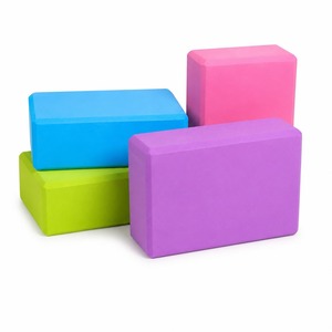 Bloques de yoga de espuma EVA de alta densidad, bloque de soporte rectangular para práctica de yoga, color rosa, morado y azul - Product Image 2