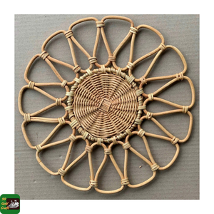 Rattan Floral-Shaped Thick 6-10mm Heat Resistant Classic Natural Woven Charger Mat Dining Table Wedding Event Decor Vietnam - Product Image 5