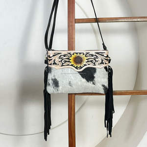 Nouveaux sacs à bandoulière en cuir véritable pour femmes, de marque, à la mode, avec franges, de haute qualité, de luxe, style bohème, sacs à bandoulière en cuir de vachette - Product Image 4