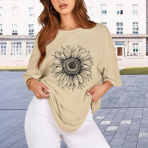 เสื้อยืดโอเวอร์ไซส์ลำลอง ผ้าคอตตอนผสมคุณภาพสูง ทรงโอเวอร์ไซส์ สวมใส่สบาย ดีไซน์ทันสมัยสไตล์สตรีทแวร์ เพื่อความสบาย - Product Image 6