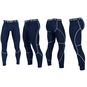 Leggings de Compresión Blaze para Hombre, Largos, de Color Sólido, con Cintura Elástica de Spandex y Nailon - Product Image 5