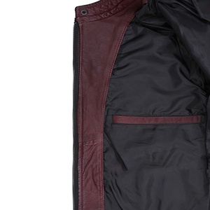 Veste à col zippé élégante pour homme Mode personnalisée 100% cuir véritable Vêtement d'extérieur automne hiver Matériel en toile - Product Image 5