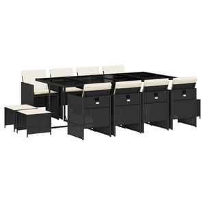 Juego de Comedor para Jardín en Blanco Crema y Negro - Product Image 2