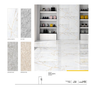 Azulejos de Porcelana Cerámica de Alta Calidad 600x1200mm, Acabado Brillante, 8mm de Grosor, Textura Sólida, Homogéneos, Modernos para el Hogar - Product Image 1