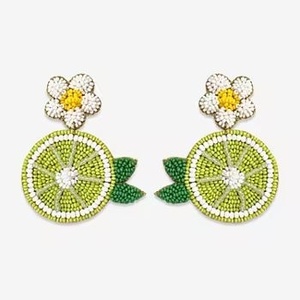 Pendientes Colgantes de Plata con Cuentas de Rodaja de Lima Hechas a Mano al por Mayor, Diseño Floral Cítrico, para Mujer y Niña, Moda de Verano, Frutas, Fiesta - Product Image 1
