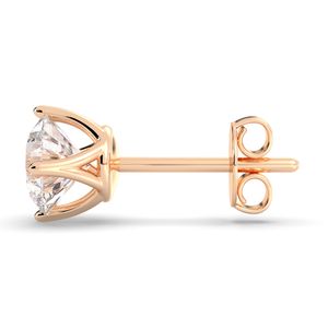 REYES Wholesale Price 14K Solid <b>Gold</b> Round Brilliant Cut 1.6 Carat Lab Grown Diamond Screw <b>Back</b> Stud <b>Earrings</b> For Women - Product Image 3