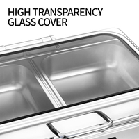 Chauffe-Plats Rectangulaires en Acier Inoxydable Yurtrain pour Traiteur, Banquets et Fêtes