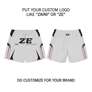 320 GSM Premium Polyester Interlock Windbreaker <b>Shorts</b> Red <b>White</b> Black Panel Custom Sublimation Logo Nylon Windbreaker <b>Shorts</b> - Product Image 4